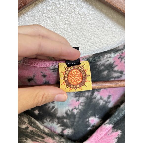 NEW Karma Circle USA black tie dye midi dress S/M stretch cape grunge beachy - Picture 4 of 6